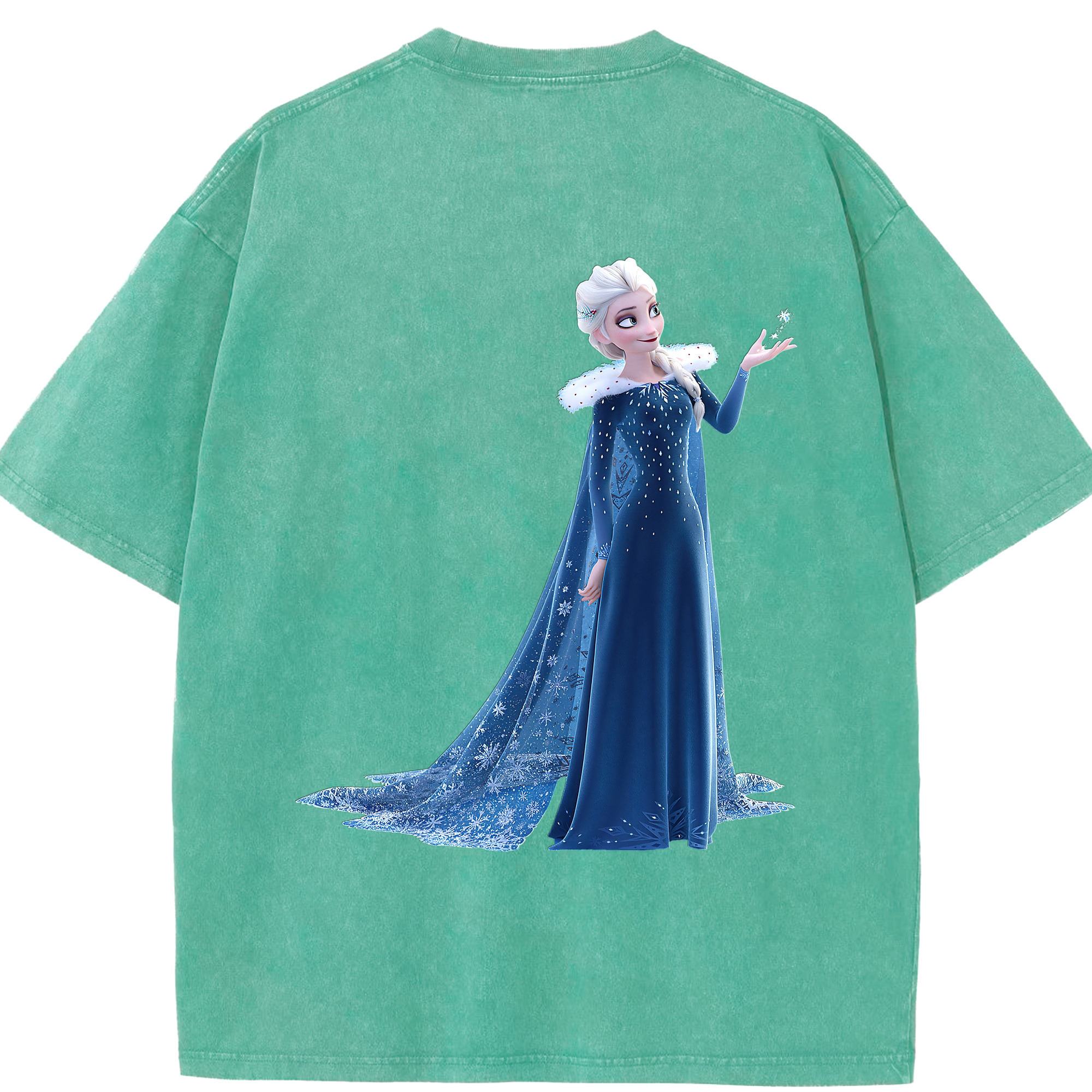 （画像用） アナと雪の女王 アンナ エルサ Frozen Anna Elsa 綿100% ヴィンテージ風 半袖Tシャツ（背面プリント）